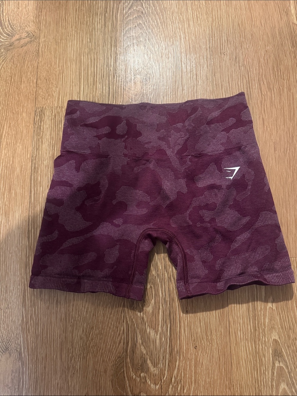 Gymshark Burgundy Camo Seamless Bike Shorts